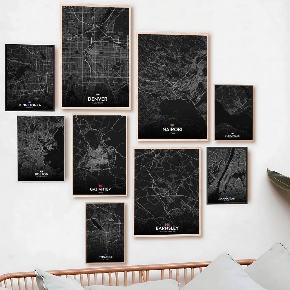 Custom Map Poster - Paris London New York CUSTOM Peta