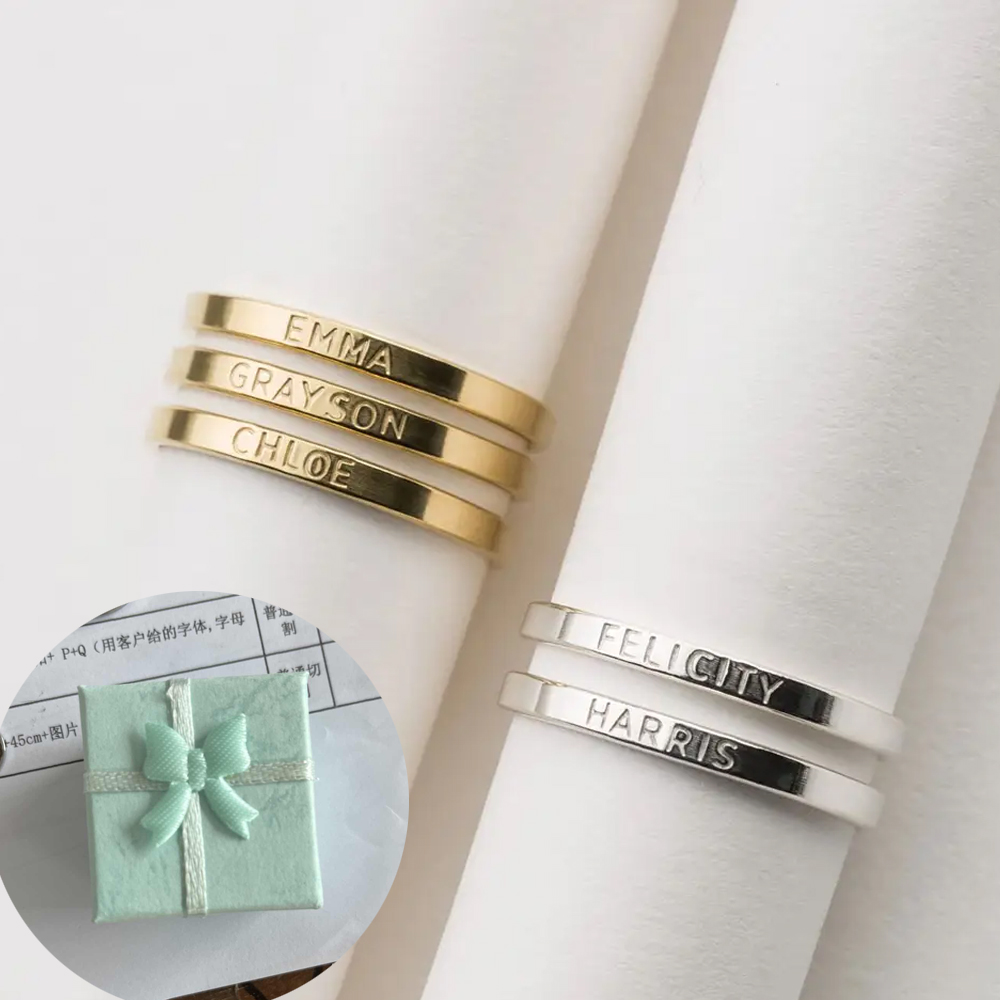 COOLTIME Cincin Nama Kustom Di - Personalized Name Box ulasan dan harga